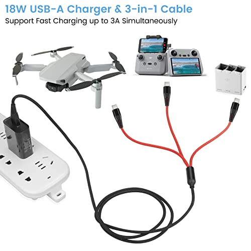 Charger for DJI Neo, Mini 4K, Mini 2 SE, 4 Pro, Air 2S Drones, with Charger - size: 4ft Cable & Charger