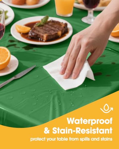 Niuara Green Plastic Table Cloth Disposable, 4 Pack, 54 x 108 in - color: Green, size: 54" x 108" - 4 Packs