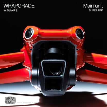 WRAPGRADE Skin Stickers Compatible with DJI Air 3 | Full Wrap (Super RED) - color: Super Red
