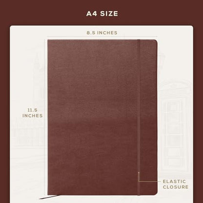 Beechmore Books A4 8.5x11 Mixed Media Sketchbook 300 GSM/140lb - color: Chestnut Brown, size: A4 - 8.5" x 11.5" Large