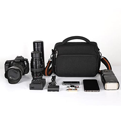 DOMISO Camera Bag Case Waterproof Anti-Shock Shoulder Bag, Black - color: Black