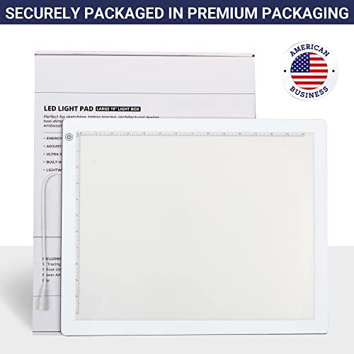 LED Tracing Light Box, 19" Ultra-Thin Light Pad with Adjustable Brightness, Includes USB Cable, Adapter, Paper, and Clip. Portable Drawing Board for Sketching, Cricut Projects, and More