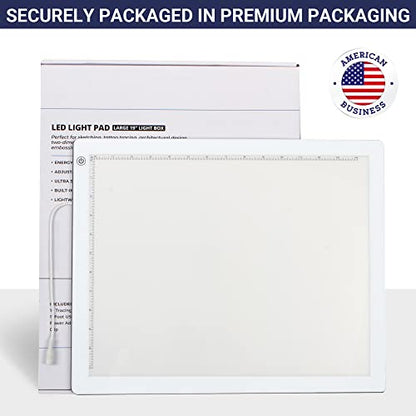 LED Tracing Light Box, 19" Ultra-Thin Light Pad with Adjustable Brightness, Includes USB Cable, Adapter, Paper, and Clip. Portable Drawing Board for Sketching, Cricut Projects, and More