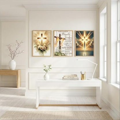 3 Pack Diamond Painting, Christ Cross Diamond Art Kits for Adults 12x16 In - color: G9241-G9242-G8799