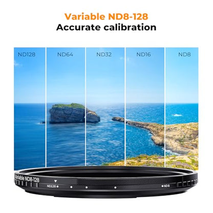 K&F CONCEPT 52mm Magnetic Variable ND Lens Filter ND8-ND128+Magnetic Ring - size: 52mm