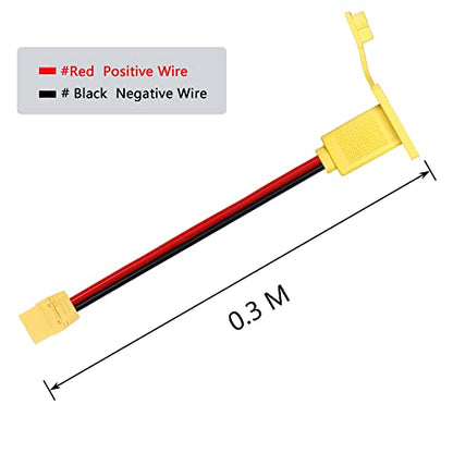 CERRXIAN 1ft 10AWG XT90 Male to Female Mount Panel Cable XT90 Male Plug with Mout Panel to Female Wire for RC Lipo Battery FPV Drone - 0.3m - size: 0.3m