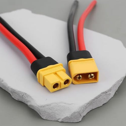 4Pcs XT60 Male Fmale Plug Socket Incl Silicone Cable Coupling for Model Car 15cm 12AWG - size: XT60