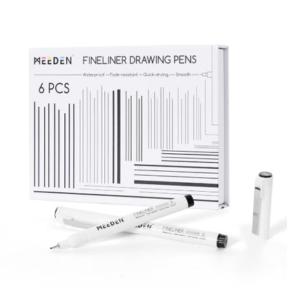 MEEDEN Micro Fineliner Drawing Pens: 0.6mm Needle Nib, 6 Pack, Black Ink - style: 0.6mm Needle Nib