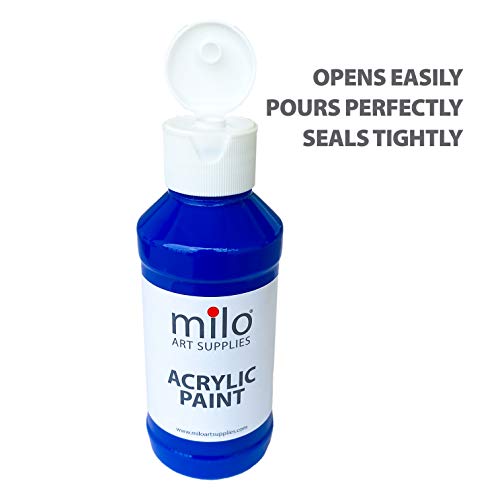 milo Acrylic Paint Set, 6 Primary Colors, 4 oz Bottles, Semi-Gloss - style: Primary Set 6 x 4 oz