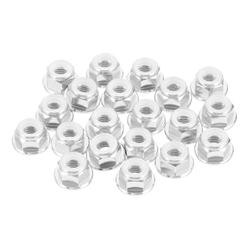 MECCANIXITY 30 Pcs M3 Pitch 0.5mm Aluminum Alloy Lock Nuts Flanged Hex Nuts Nylon Locking Serrated for RC Drone Quadcopter Motor Prop Adapter FPV Parts Fasteners, Silver Tone - color: Silver Tone, size: M3x0.5mm