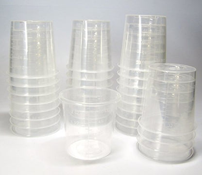 30 2 Ounce Graduated Clear Plastic Cups for Mixing Paint, Stain, Epoxy, Resin 60cc 2oz oz