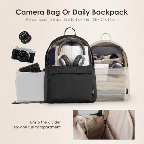 TARION Casual Camera Backpack 15L Urban Photography Bag, Once LT15, Black - color: Black