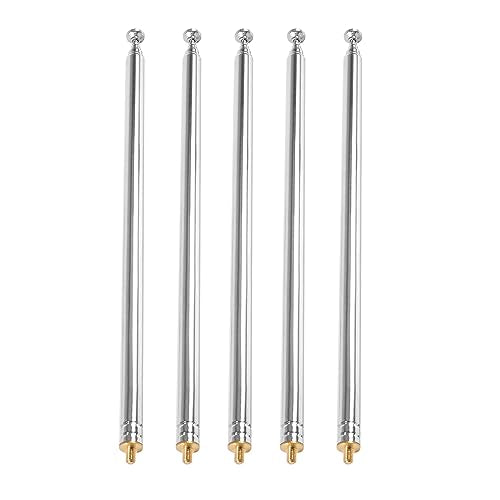 5pcs Telescopic Antenna M3 Male Thread 7 Sections AM FM Radio Universal Antenna for Radio TV Electric Toys Telescopic Replacement Antenna Aerial - style: M3 Male 7 Sections