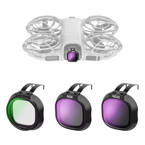 NEEWER CPL + ND Filter Set Compatible with DJI NEO 2 Only, 3 Pack Snap On Drone Camera Lens Accessories Kit Neutral Density (ND8/32) Circular Polarizing Filter Polarizer Multicoated HD Glass, FL-N72 - size: Neo2, style: 3 Pack ND+CPL