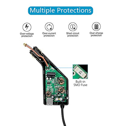 Hanatora 3 in 1 Battery Car Charger for DJI FPV Drone and Remote Controller,Charge Two Battery 12v DC Multi Rapid Charging Hub Accessories