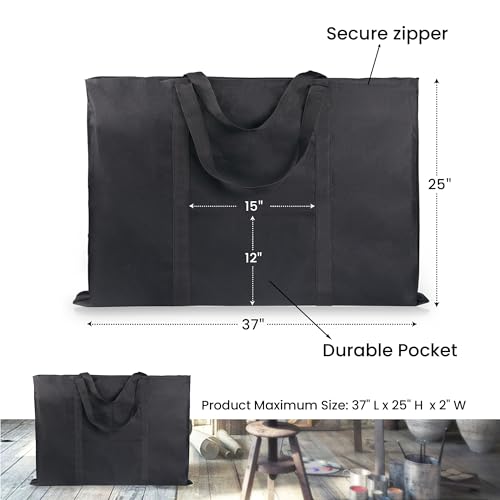 JJRING Dacron Art Portfolio Tote Bag 25'' x 37'' For 24'' x 36'' Black - size: 24''*36''
