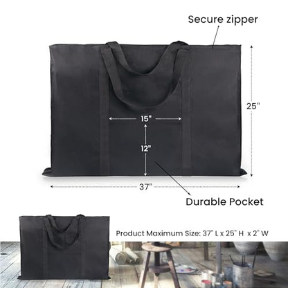 JJRING Dacron Art Portfolio Tote Bag 25'' x 37'' For 24'' x 36'' Black - size: 24''*36''