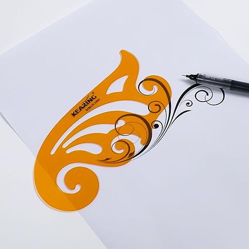 KEARING 8Pcs French Curve Ruler Set - Flexible Plastic Sewing Template Tool - style: 1308S
