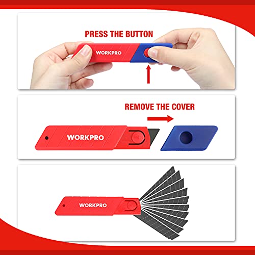WORKPRO 18mm Snap-off Blades, Pack of 200 - size: 4 inches (Pack of 2)