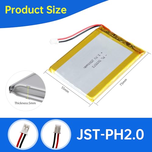 505573 3.7V Lipo Battery 2500mAh 505573 Rechargeable Lithium - size: 505573 2500mAh