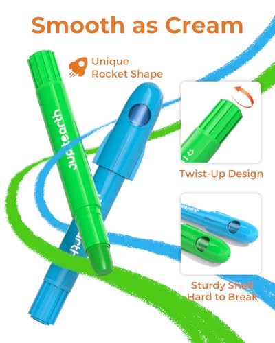 JUPITEARTH Silky Twist Crayons, 12 Colors Washable Crayons for Toddlers 1-3 - color: 12 Colors