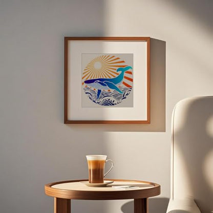 Ocean Whale DIY Painting Stencils for Wall Home Decor - style: Whale