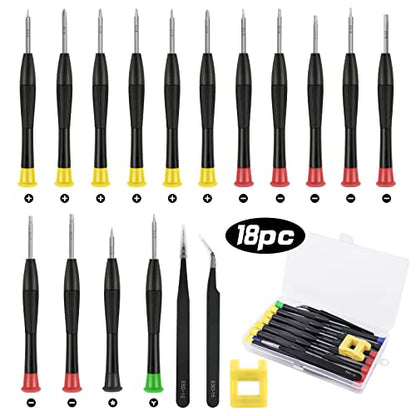 Ainiv Mini Precision Screwdriver Set, 18PCS Small Magnetic Screwdriver - color: 18 Pieces