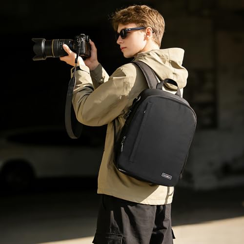 Cwatcun Camera Backpack Bag Lightweight with Tripod holder/Water-resistant - color: Black, size: 2.0 Small
