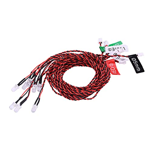 RC Plane Lights, 4 to 6V 8 LED RC Light Kit with 23.6in Cable, Plastic RC Airplane Flashing Light, RC Plane LED Light Kit for RC Airplane, Helicopter, 2.4G Transmitter