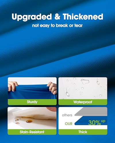 Pureegg Plastic Table Cloth Disposable 6 Pack, 54 x 108 Inch, Blue - color: Blue, size: 54" X 108" Rectangle