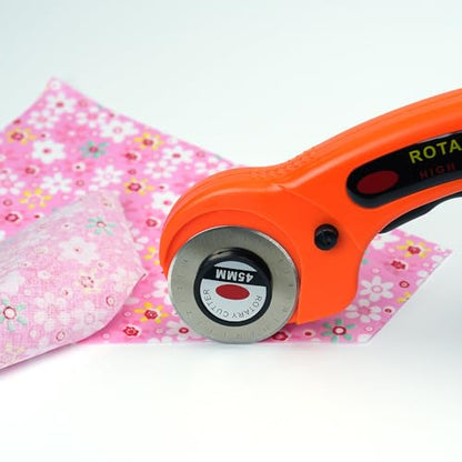Ergonomic 45mm Rotary Cutter Comes with 5 Replacement Blades and Carrying Case (Yellow) - color: Yellow