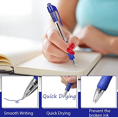 Fainne 200 Pack 1.0 mm Retractable Ballpoint Pen Bulk, Blue Ink - color: Blue Ink