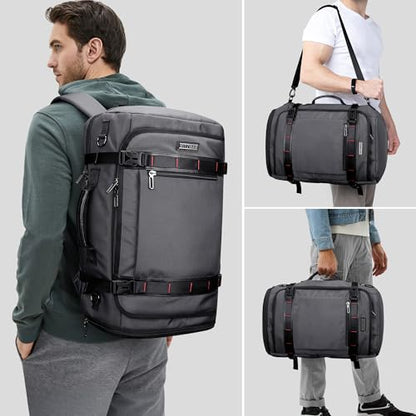WITZMAN Travel Backpack for Men 35L TSA Friendly Flight Approved - color: Silvery Grey