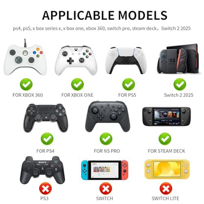 PERFECTSIGHT Cute Peach Strawberry Thumb Grip Caps for Switch 2, PS5, PS4, Xbox Series X/S, Xbox One, Switch PRO Controller, 4PCS Kawaii Soft Rubber 3D Analog Thumbsticks Grips Joystick Cover - color: Peach+Strawberry