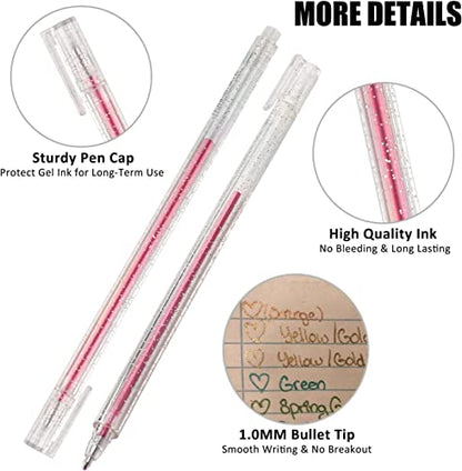 SMOOTHERPRO Glitter Gel Pens, 8 Colors 1.0mm Sparkle Ink - size: 1 Count (Pack of 8)