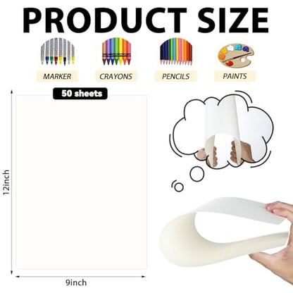 gisgfim 50 Sheets Bristol Paper Smooth 9×12 inches 100lb/270g - size: 9×12