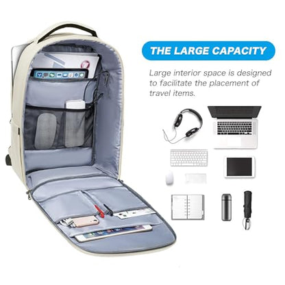 MOSISO 15.6-16 inch 35L Laptop Backpack with USB Charging Port - color: Beige