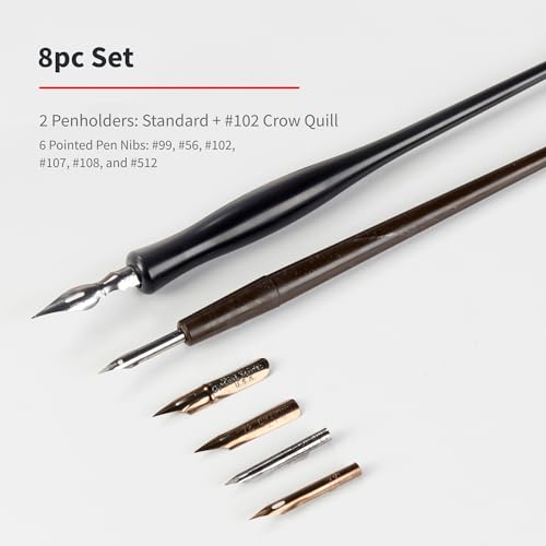 Speedball Sketching Set with Penholders and Pens, Set of 8 (SB2964), Black - style: Drawing Pen Sets