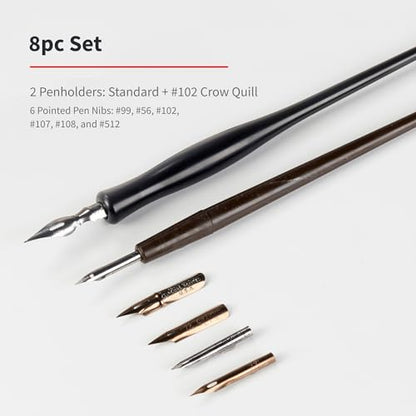 Speedball Sketching Set with Penholders and Pens, Set of 8 (SB2964), Black - style: Drawing Pen Sets