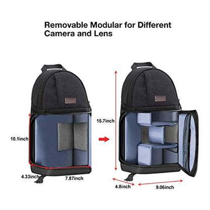 MOSISO Camera Sling Bag, Photography Shoulder Bag Compact Camera Backpack - color: Black