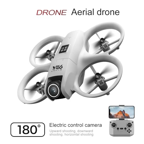 Mini Drone with Dual Camera and Propeller Guards, RC Helicopter Quadcopter - color: White