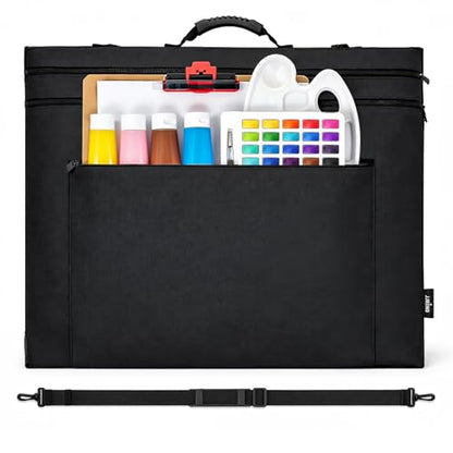 JJRING 20x26 Art Portfolio Tote Bag With Shoulder Strap, Black - size: 20''*26''