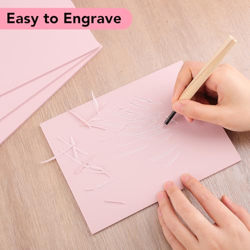 8 Pack Pale Pink Linoleum Blocks for Printmaking, 8 x 6 Inch - size: 8"x6"