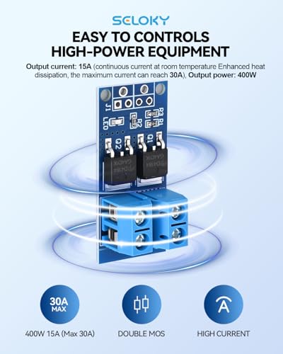 6PCS Dual High-Power MOSFET Trigger Switch Drive Module 0-20KHz PWM Adjustment Electronic Switch Control Board Motor Speed Controller Lamp Brightness Control, DC 5V-36V 400W, 15A (Max 30A) - style: 6PCS