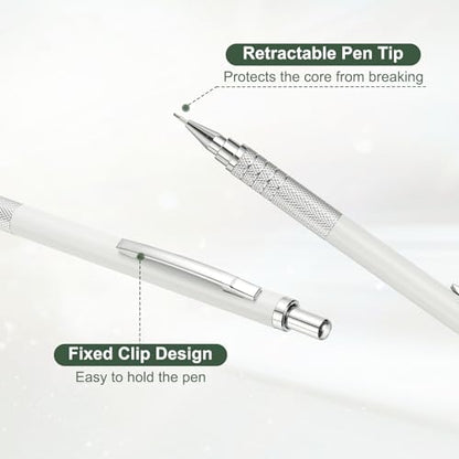 PATIKIL 2Pcs Mechanical Pencil 0.9mm, Lead Pencils Mechanical Holder, White - color: White