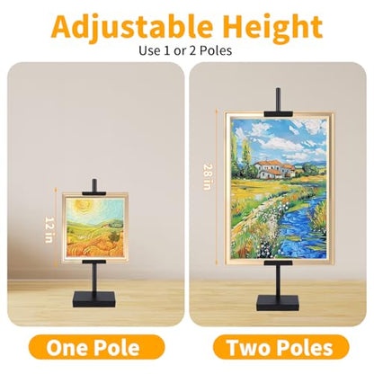 Adjustable Tabletop Easel Stand, 29" Adjustable Art Easel, Picture Easels for Display, Easel, Picture Frame Stand (Black) (30inch) - size: 30inch
