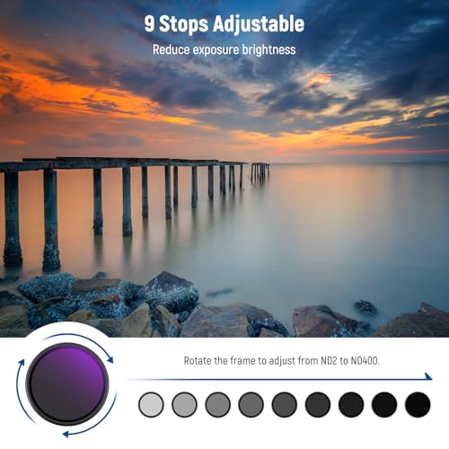 NEEWER 55mm ND2-400 (1-9 Stops) Variable ND Filter with Lens Cap - size: 55mm, style: ND2-ND400
