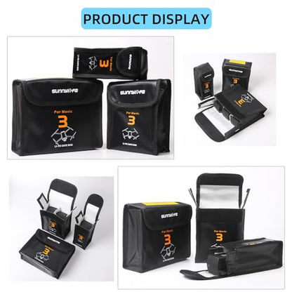 Lipo Battery Bag for DJI Mavic 3 Pro/Classic Battery (Large) - size: Large (for 3pcs batteries)