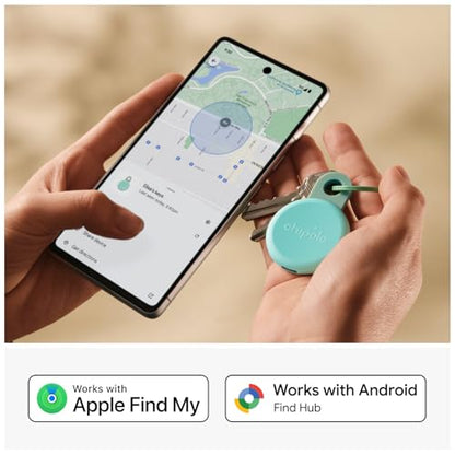 Chipolo LOOP - Rechargeable Bluetooth Tracker for Key and Pocket Location, Compatible with Apple or Google, Call Your Phone & Out of Range Alerts for Android (Mint) - color: Mint