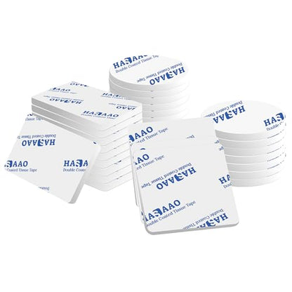 HASAAO Double Sided Mounting Tape 60 Pcs White Versatile Double Sided Adhesive Foam Tape Solution for Walls, Crafts, and More - size: 60 Pcs (20 Squares, 20 Round, 20 Rectangle)